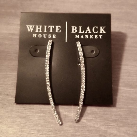 White House Black Market Jewelry - WHBM Stick Earrings, Pavé, Silver, Special Occasion, NWT